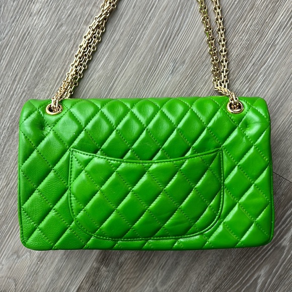 Green quilted leather bag - Picture 2 of 12